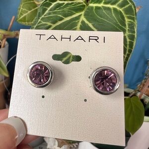 Tahari Studded Pink Earrings